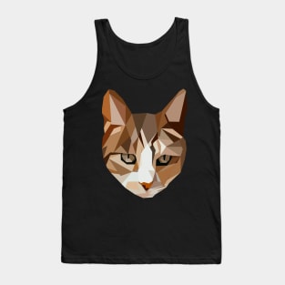 Geometric Low Poly Cat Face Tank Top